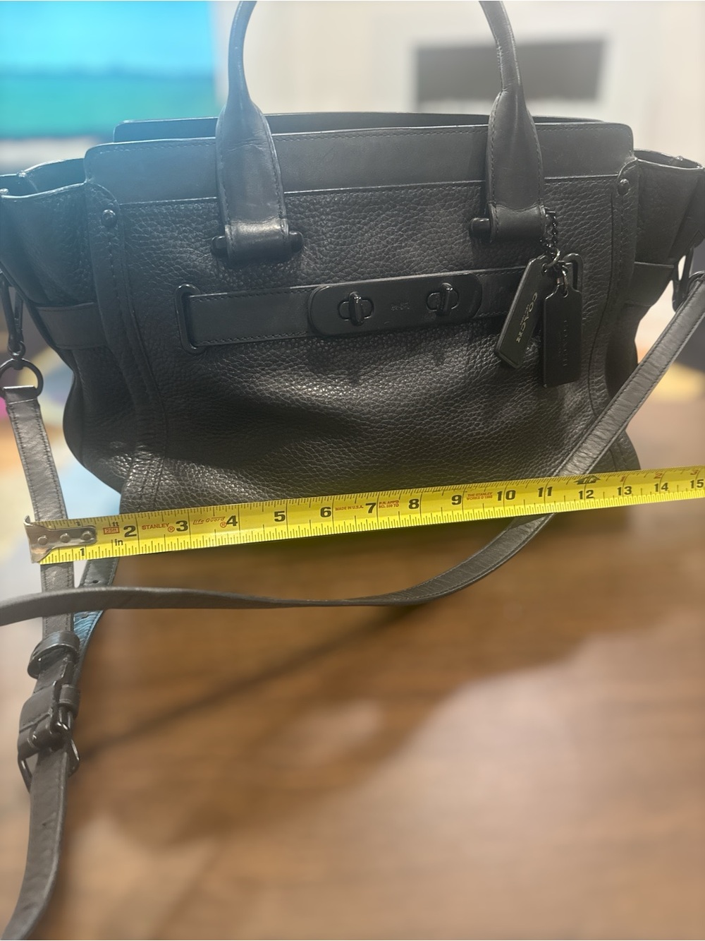 Coach Swagger 27 Satchel Bag - Black - Picture 3 of 9